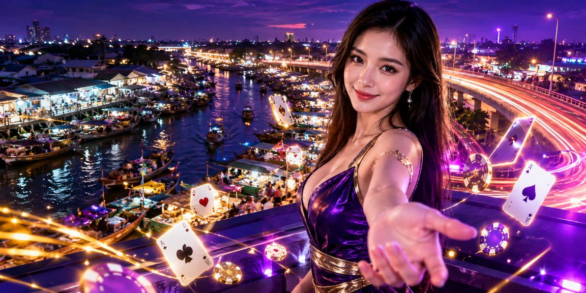 Không gian giải trí ban đêm tại Cần Thơ với người chơi xem kèo thể thao qua điện thoại dưới ánh đèn neon