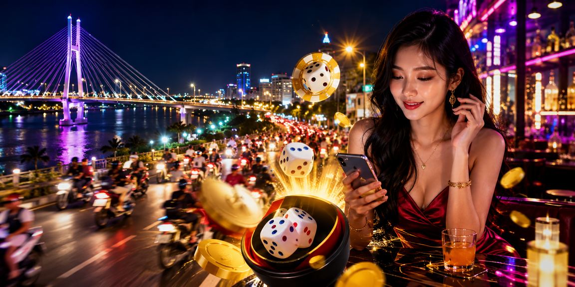 Bàn chơi xúc xắc neon tại Cần Thơ về đêm – không khí cá cược sôi động